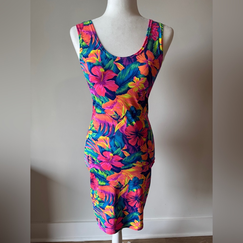 Handmade Multicolor Tropical Floral Dress